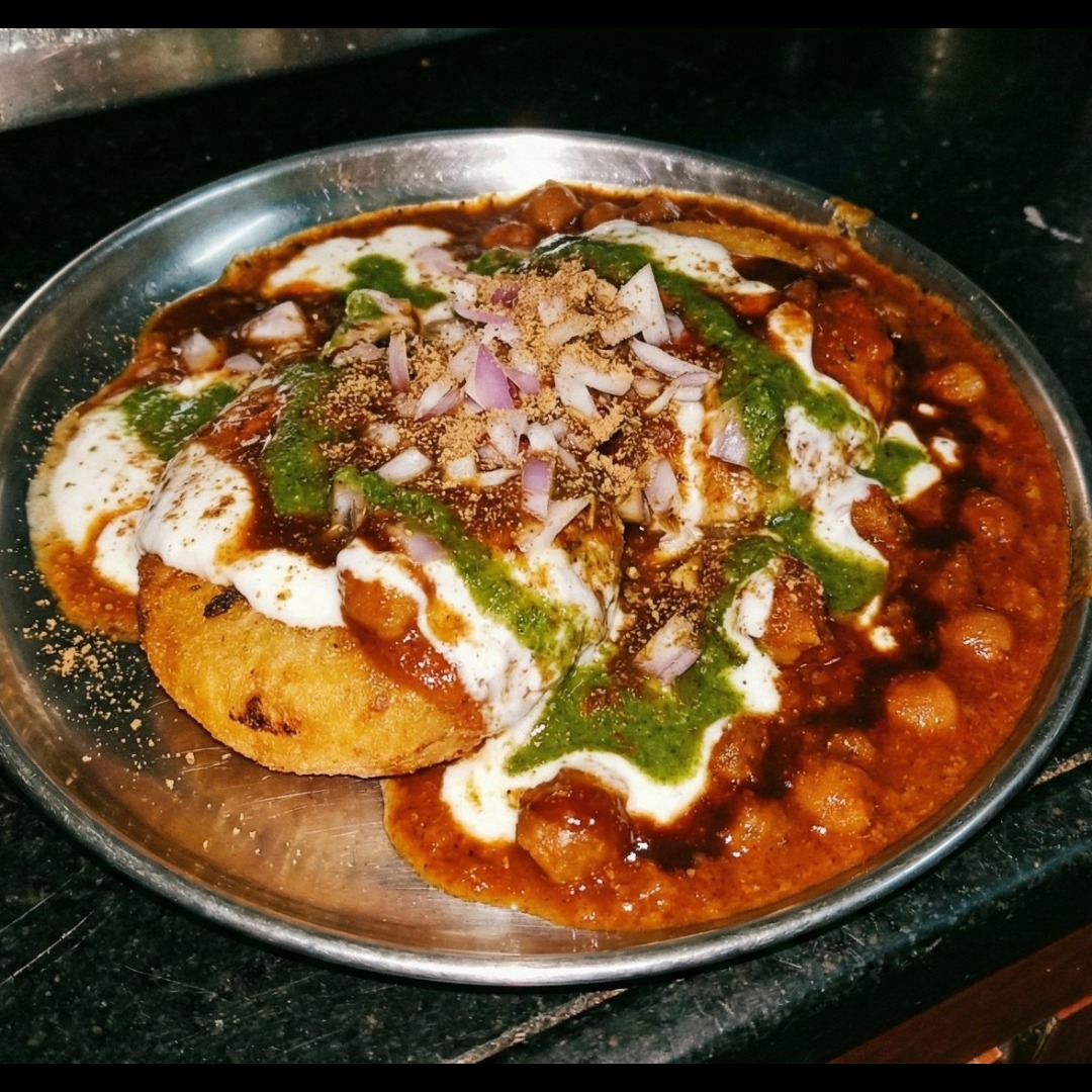 Amritsari Chhole Tikki Chaat - Extra Teekha