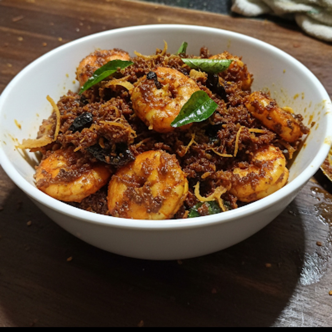 Kerala Prawn Roast (Chemmeen Ularthiyathu)