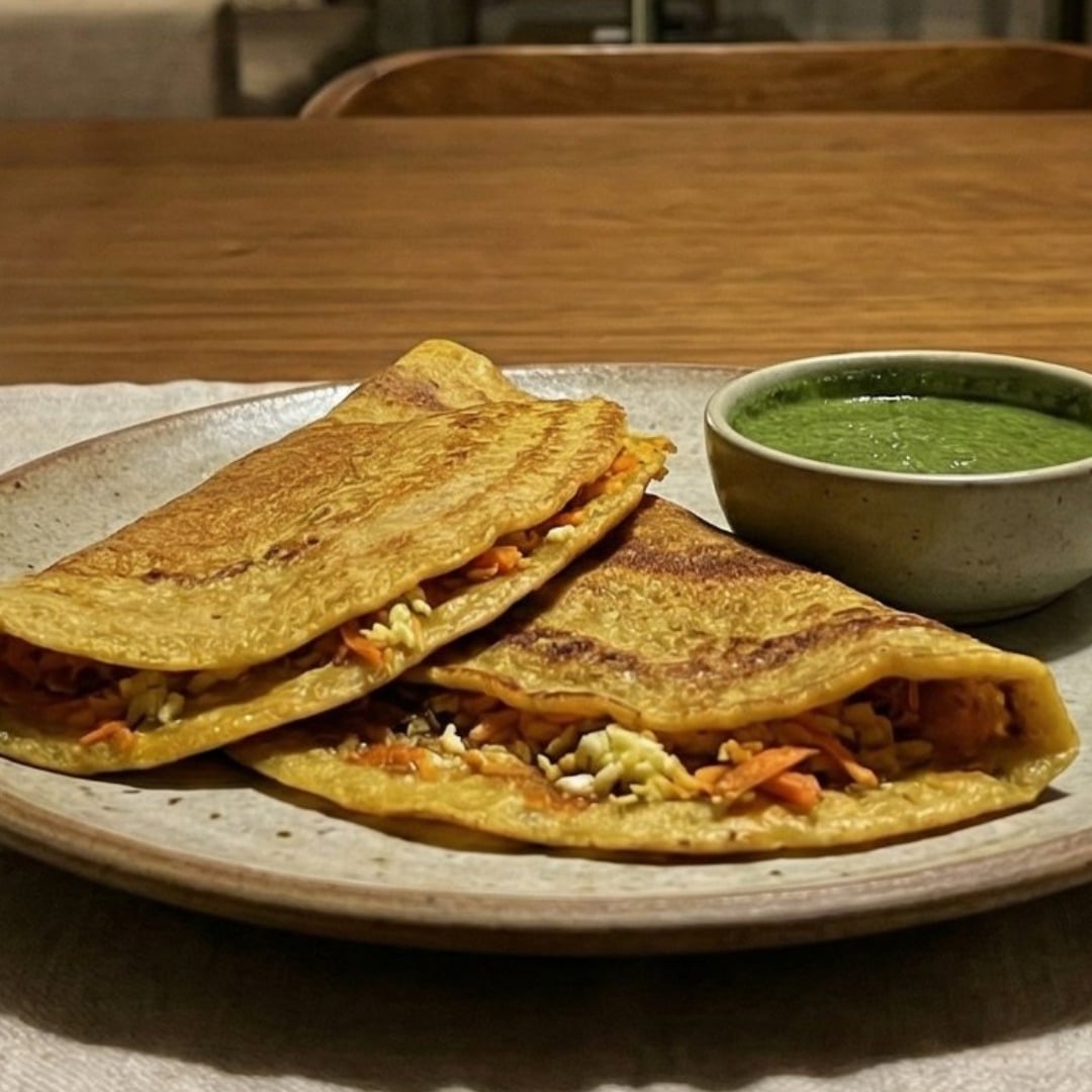 Sookhi Moong Dal Cheela (Lentil Pancakes)