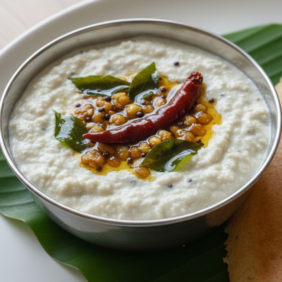 Coconut Chutney - The White One (Hotel Style)